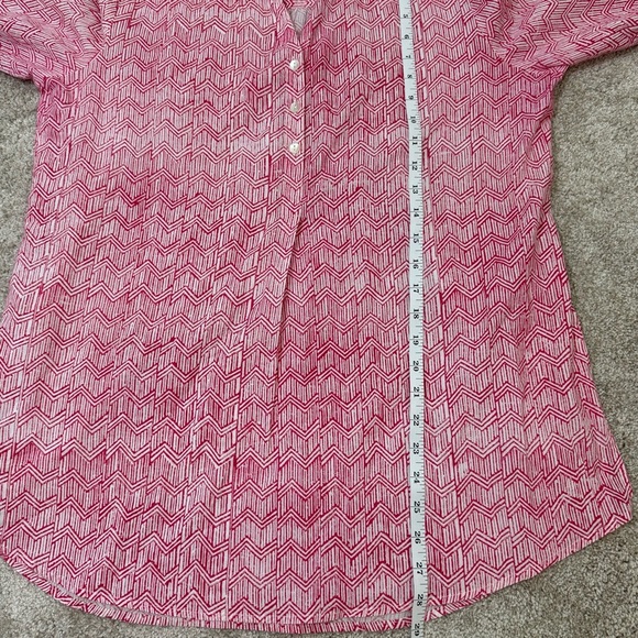 Ro’s Garden Tuckernuck Popover Blouse 100% Cotton Geometric Preppy Womens M - Picture 10 of 11